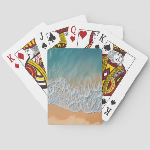 Baraja De Cartas Playa del Océano desde arriba olas de mar turquesa
