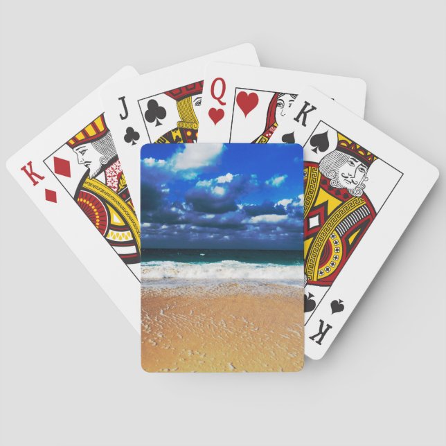 Baraja De Cartas Playa exótica nublada (Reverso)