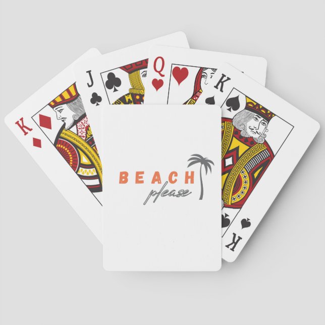 Baraja De Cartas playa, por favor. juego de tarjetas de reproducció (Reverso)