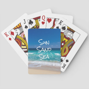 Baraja De Cartas Playa Tropical Agua Turquesa Sol Arena Mar