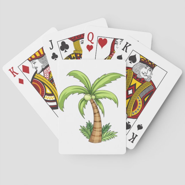 Baraja De Cartas Playa Tropical Palm Tree y Isla Vibes (Reverso)