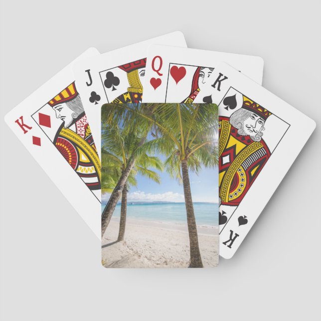 Baraja De Cartas Playas tropicales | Boracay Filipinas (Reverso)
