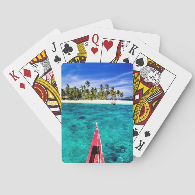 Baraja De Cartas Playas tropicales | El Nido, Filipinas, Palawan (Reverso)