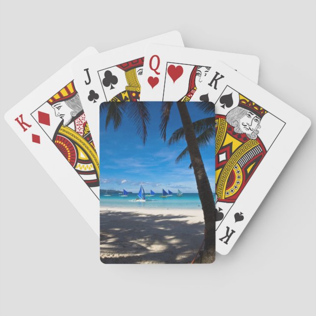 Baraja De Cartas Playas tropicales | White Beach Boracay Philippine (Reverso)