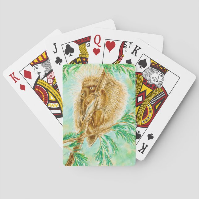 Baraja De Cartas playing cards with a porcupine (Reverso)