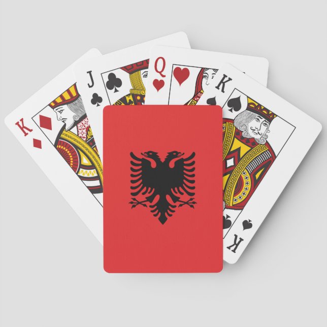 Baraja De Cartas Playing Cards with Flag of Albania (Reverso)