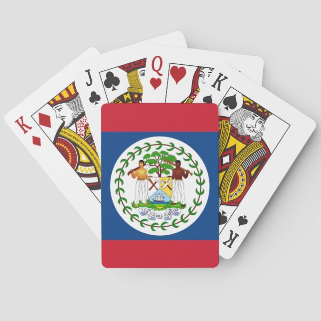 Baraja De Cartas Playing Cards with Flag of Belize (Reverso)