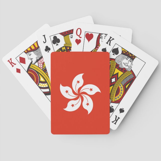 Baraja De Cartas Playing Cards with flag of Hong Kong (Reverso)