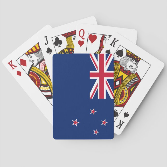 Baraja De Cartas Playing Cards with flag of New Zealand (Reverso)