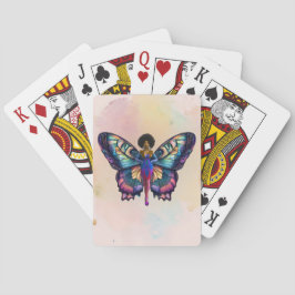 Baraja De Cartas Pluma con efecto mariposa de hueso