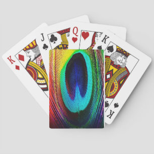 Baraja De Cartas Pluma de pavo real vibrante