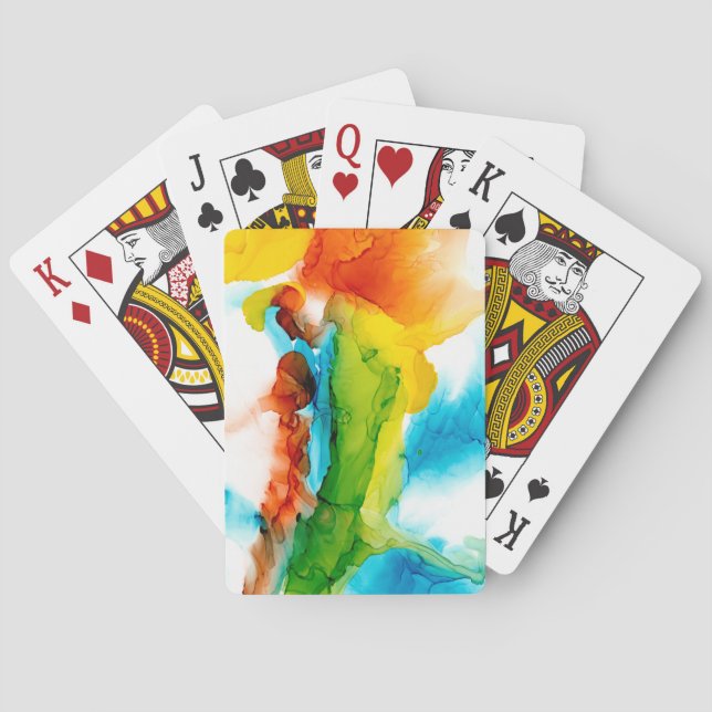 Baraja De Cartas Pluma principal: acuarelas (Reverso)