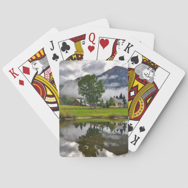 Baraja De Cartas Poca casa en niebla en el lago (Reverso)