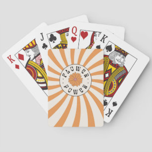 Baraja De Cartas Poder de la Flor con Rayos Orange Psicodélicos