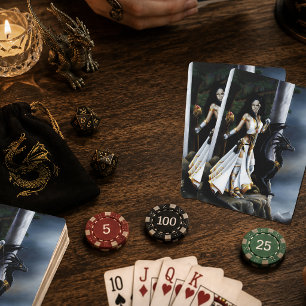 Baraja De Cartas Poderosa Hechicera de Fantasía Guardiana del Dragó
