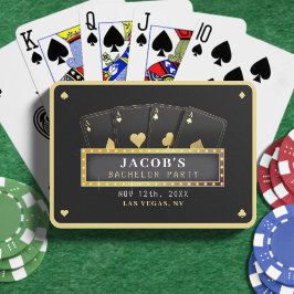 Baraja De Cartas Póker Ases Negro y Oro Despedida de Soltero