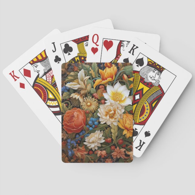 Baraja De Cartas POKER CARDS - Colorful Floral Design (Reverso)