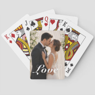 Baraja De Cartas Póker de Corazón de Amor con Guión de Foto y Texto