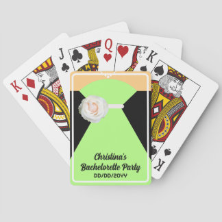 Baraja De Cartas Póker de Despedida de Soltera Bodas Blanco y Verde