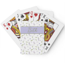 Póker de Monograma de Acuarela de Flor Silvestre A