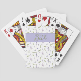 Baraja De Cartas Póker de Monograma de Acuarela de Flor Silvestre A