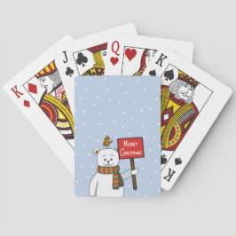Baraja De Cartas Polar Bear and Robin Christmas Greeting