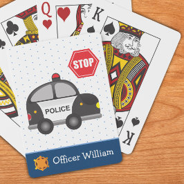 Baraja De Cartas Policía de niños pequeños y niño de coches