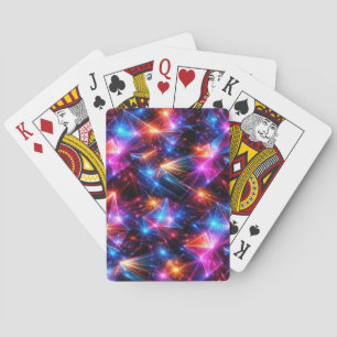 Baraja De Cartas Polígono de neón abstracto con explosiones