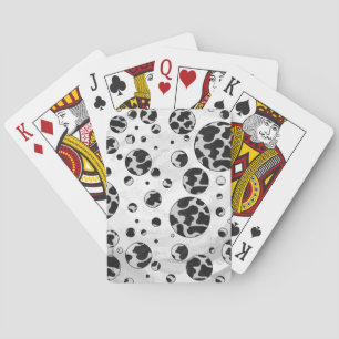 Baraja De Cartas Polka Dot Cow impresión en blanco y negro