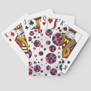 Baraja De Cartas Polka Dot Cow Pink y Black Print