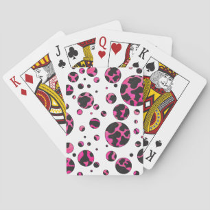 Baraja De Cartas Polka Dot Cow Pink y Black Print