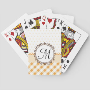 Baraja De Cartas Polkadots anaranjado, controles y rayas con el mon