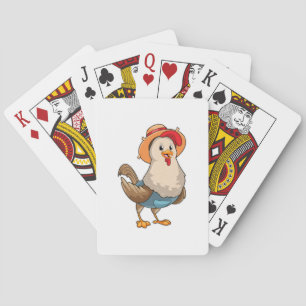 Baraja De Cartas Pollo como granjero con Gorra