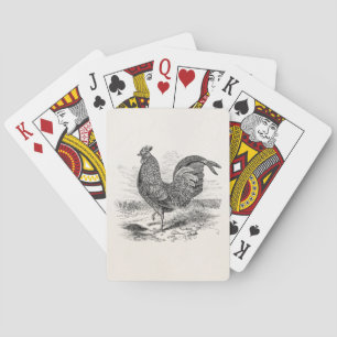 Baraja De Cartas Pollo del gallo de las aves de Kulm del vintage -