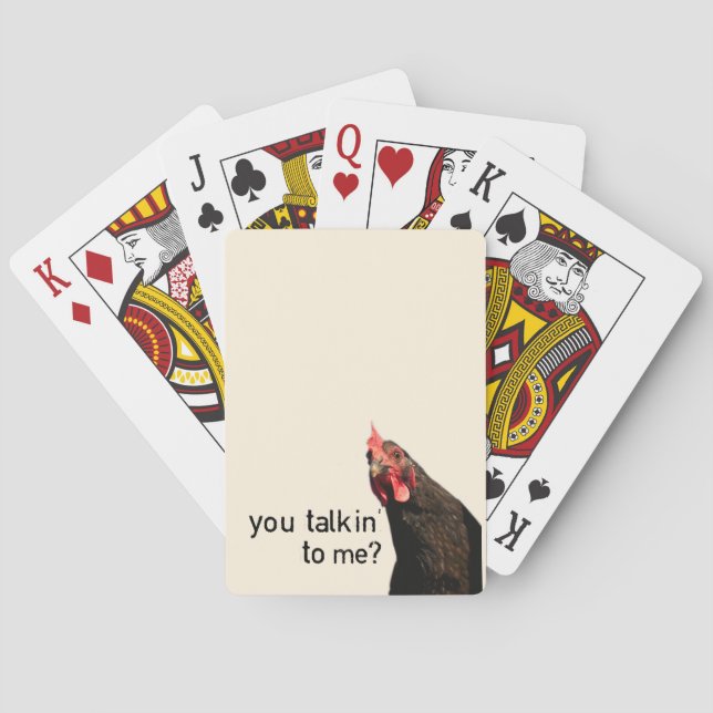 Baraja De Cartas Pollo divertido de la actitud (Reverso)