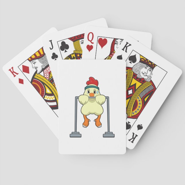 Baraja De Cartas Pollo en los ajustes de fitness (Reverso)