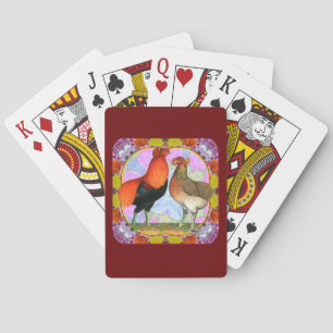 Baraja De Cartas Pollos araucanos Art Nouveau