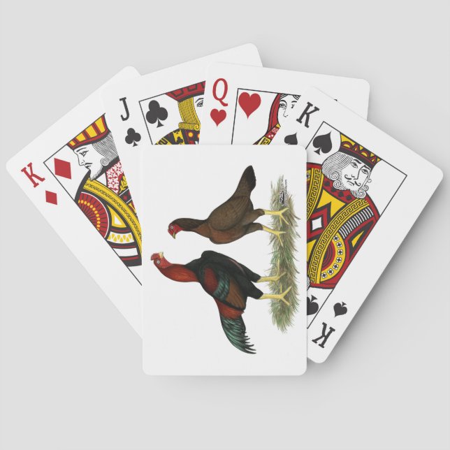 Baraja De Cartas Pollos Aseel Black Red (Reverso)