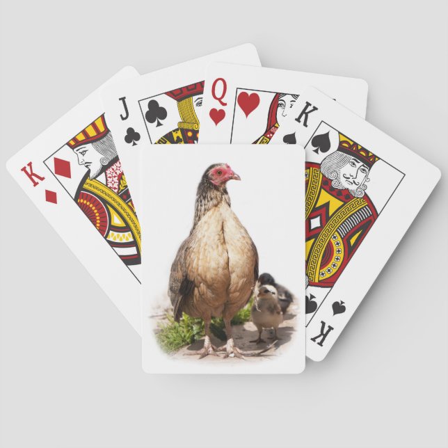 Baraja De Cartas Pollos y pollos para bebés (Reverso)