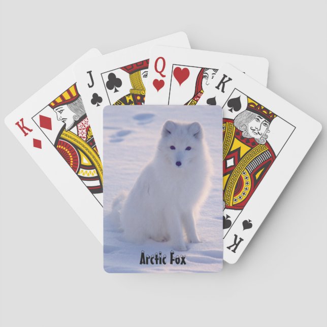 Baraja De Cartas Polvo de invierno ártico Alaska White Fox (Reverso)