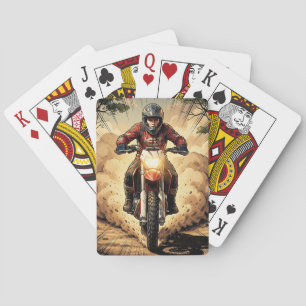 Baraja De Cartas Polvo y Determinación Motocross a Toda Velocidad