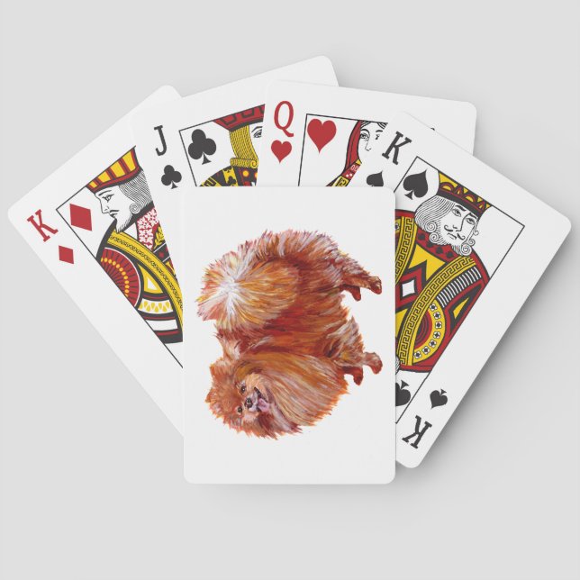 Baraja De Cartas Pomeranian rojo (Reverso)