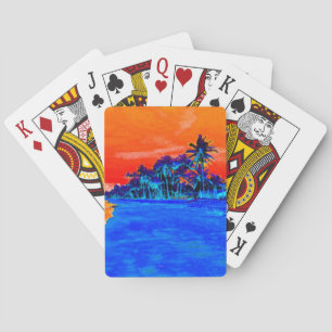 Baraja De Cartas Pop Art Exotic Beach Palm Trees