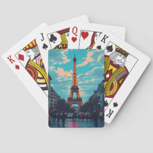 Baraja De Cartas Pop Art Paris - Vibrante paisaje retro