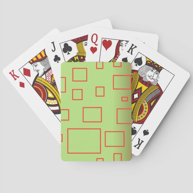 Baraja De Cartas Popcorn Anime Green Rectangles (Reverso)