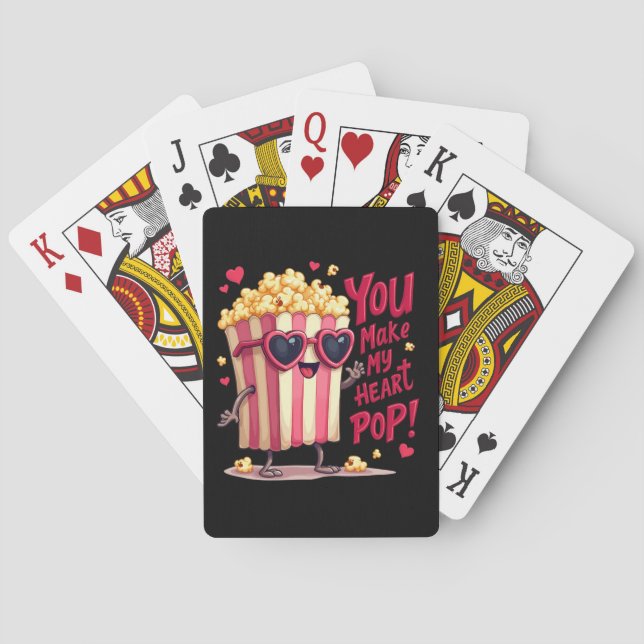 Baraja De Cartas Popcorn Heart Pop Valentine Design (Reverso)