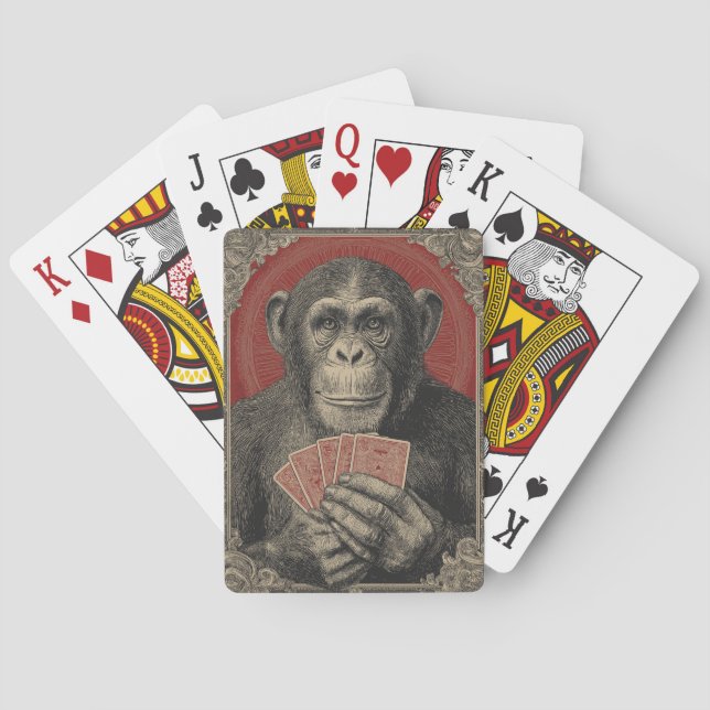 Baraja De Cartas Póquer de Chimpancé (Reverso)