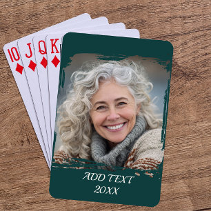 Baraja De Cartas Póquer Personalizado fotográfico completo — verde 