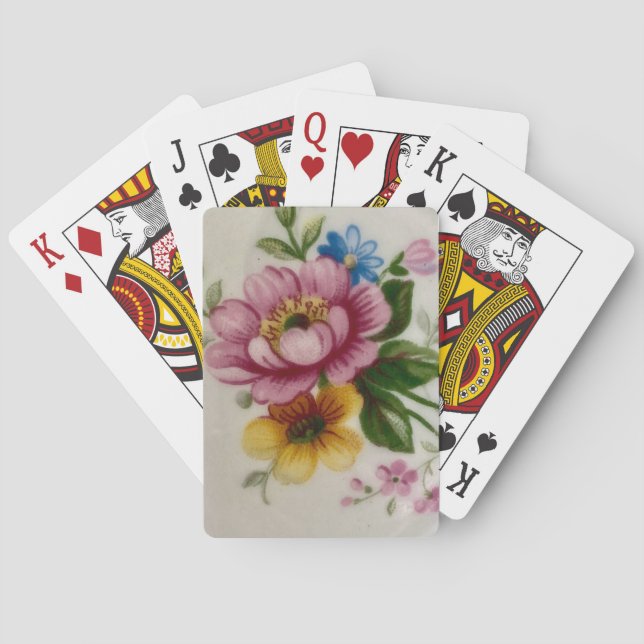 Baraja De Cartas Porcelain Inspired Floral (Reverso)