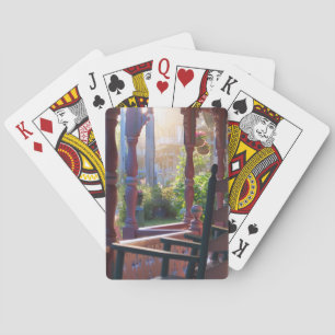 Baraja De Cartas Porche de cabaña a comienzos del sol - Viñedo de M